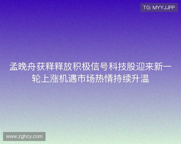 孟晚舟获释释放积极信号科技股迎来新一轮上涨机遇市场热情持续升温